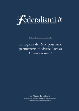 Le ragioni del No: possiamo permetterci di vivere