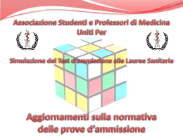 Diapositiva 1 - Associazione Studenti e Professori di Medicina Uniti