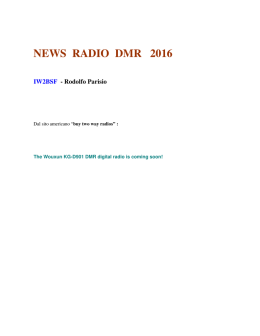 NEWS RADIO DMR 2016 IW2BSF