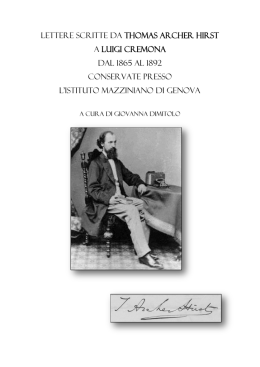 lettere scritte da thomas archer hirst a luigi cremona dal