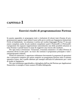 CAPITOLO 1 Esercizi risolti di programmazione Fortran