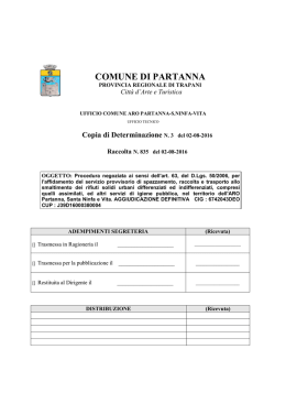 Determinazione Ufficio Comune ARO Partanna-S.Ninfa