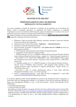 Modalià di pagamento - Ditals - Università per Stranieri di Siena