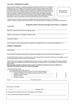 Modulo per il passaggio