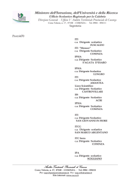 Nota A.T.P. Cosenza prot. n. 6470 del 22/7/2016