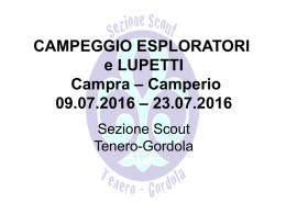 Presentazione campeggio - 2016 - Scout Tenero
