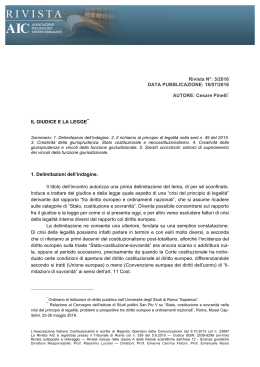 18/07/2016 AUTORE: Cesare Pinelli* IL GIUDICE E LA