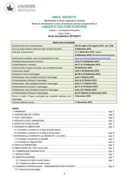 1 AREA SOCIETA` LINGUE E CULTURE EUROPEE