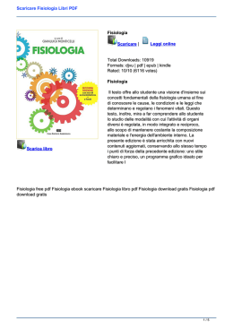 Scaricare Fisiologia Libri PDF