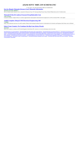 SONY MBX 235 SCHEMATIC