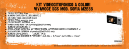 kit videocitofonico a colori vivavoce scs mod. sofia m2e8b