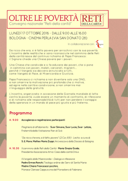 Oltre le povertà - 17 ottobre 2016 - Bologna