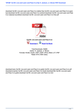 *EPUB* Cal 95: Live and Learn and Pass It on By H. Jackson, Jr