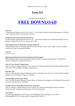 TESTO 511 - MAIN | Free Book PDF