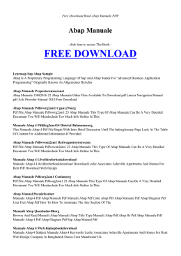 ABAP MANUALE | Free Book PDF