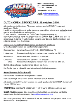 Regels Dutch open F1 2016 - NOV Autospeedway Lelystad