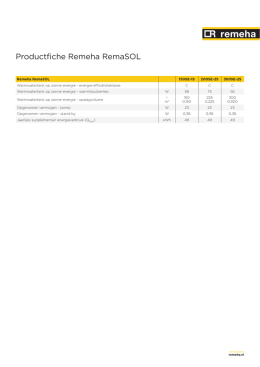 Productfiche Remeha RemaSOL