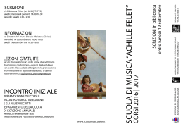 pieghevole 2016 - Scuola di Musica "Achille Felet"