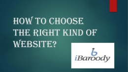 How to choose the right kind of website?