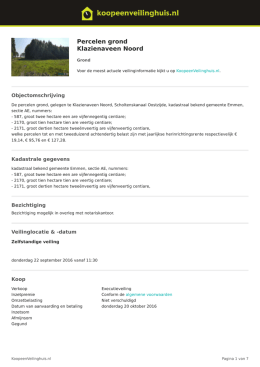 Percelen grond Klazienaveen Noord op KoopeenVeilinghuis.nl