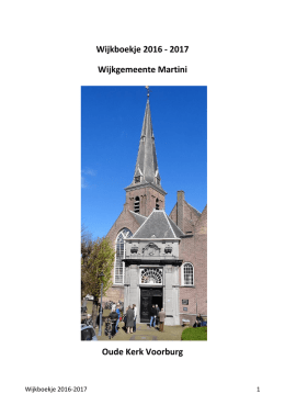 Wijkboekje 2016 - 2017 Wijkgemeente Martini Oude Kerk Voorburg