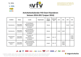 Activiteitenkalender PJO Oost-Vlaanderen Seizoen 2016