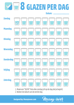 Gratis Drink 8 Glazen Water Checklist