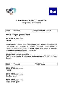 Programma - Prix Italia