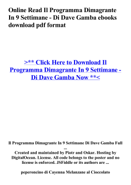 Online Read Il Programma Dimagrante In 9 Settimane - Di