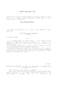 LEGGE 7 agosto 2016, n. 160 (GU n.194 del 20-8-2016)