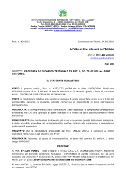 Prot. n. 4349/C1 Castelnovo ne` Monti, 24.08.2016 All`albo on line