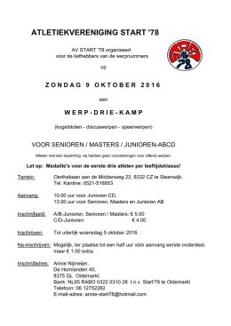 Convo Werp 3-kamp Steenwijk 9 oktober 2016