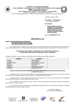 clicca qui - Liceo "Tito Lucrezio Caro" di Cittadella
