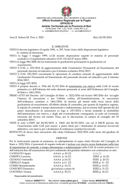 Nota n. 5023 del 2/9/2016 - Ambito Territoriale per la provincia di Bari