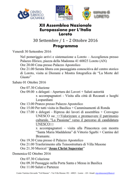 XII Assemblea Nazionale Europassione per L`Italia Loreto 30