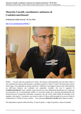 Maurizio Ciaculli, coordinatore antiusura di