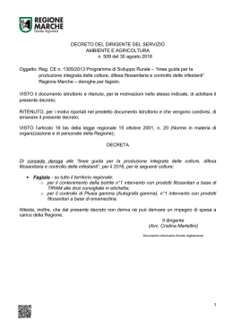 1. Decreto 509/2016 Ambiente E Agricoltura - Deroghe per