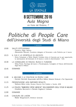 Politiche di People Care - Università degli Studi di Milano