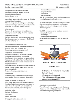 04-09-2016: nieuwsbrief - Ontmoetingskerk Gorredijk