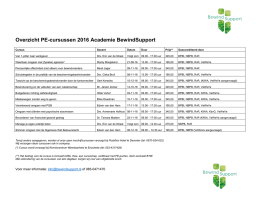 Overzicht PE-cursussen 2016 Academie BewindSupport