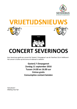 11 sep Concert Severinoos 14:00 - 16:00 Gasterij `t