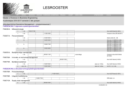 Lesrooster Master of Science in Business Engineering