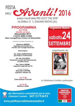 festa avanti 2016 - Alessandria - Partito Socialista Italiano