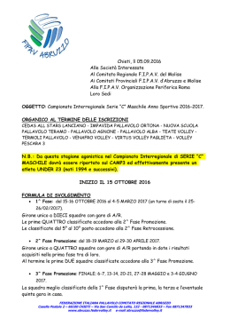 Formula definitiva Serie C maschile 2016-2017