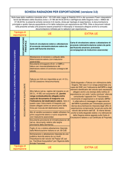 scheda radiazioni per esportazione 3.0