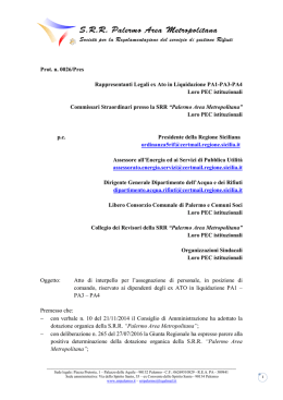 0026/Pres - SRR "Palermo Area Metropolitana"