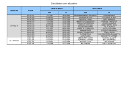 Suddivisione aule - Candidates room allocation