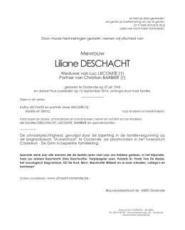 Liliane DESCHACHT - uitvaart