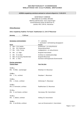 Agenda commissie WCE 19 september