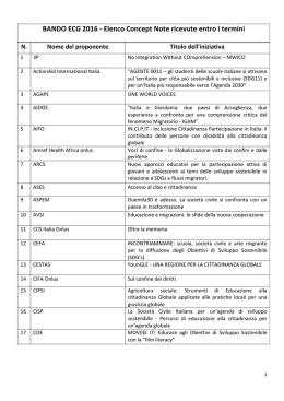 Elenco Concept Note ECG - Agenzia Italiana per la Cooperazione